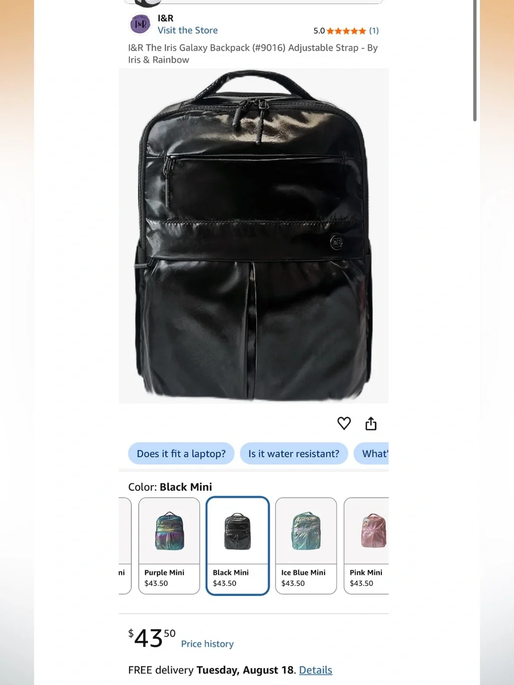 The Iris Galaxy Backpack (#9016) with Adjustable Straps - By Iris & Rainbow NWT